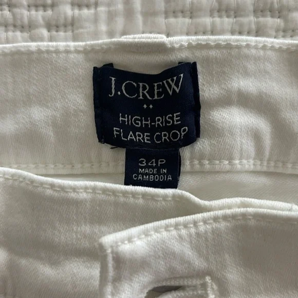 NWT J. Crew Petite High Rise Flare Crop Jean Pant in Signature Stretch 34P WHITE - Picture 8 of 12